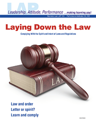 LAP-BL-163, Laying Down the Law (Complying With the Spirit and Intent of Laws and Regulations) (Download) BL:163, Business Law
