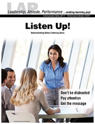 LAP-CO-017, Listen Up! (Demonstrating Active Listening Skills) (Download) CO:017, Communication Skills, LAP-QS-001