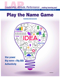LAP-PM-140, Play the Name Game (Celebrity Endorsements) (Download) PM:140, LAP-PM-013, Product Management, Branding, Sports Marketing, Promotion, Advertising